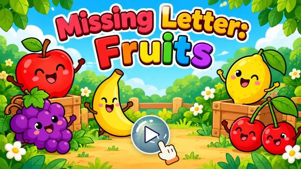 Cute Flat Cartoon style: Fruits game cover
