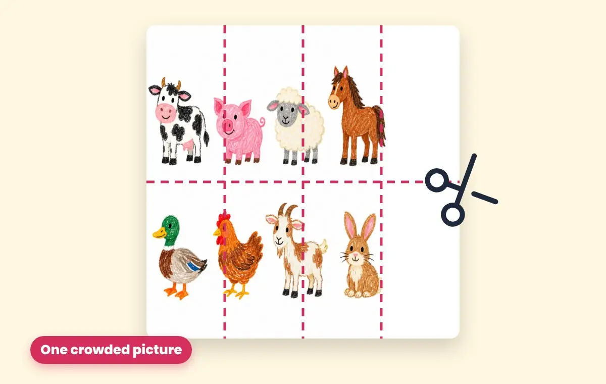 One crowded AI picture to cut apart
